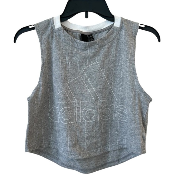 Adidas Gray Sleeveless Crop Top XS - Picture 1 of 8